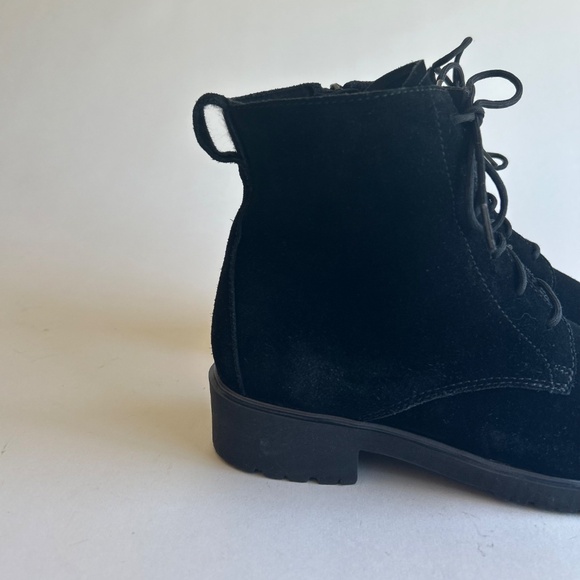Munro Black Suede Genuine Leather Rubber Outsole Combat Boots size 6 - Picture 4 of 16